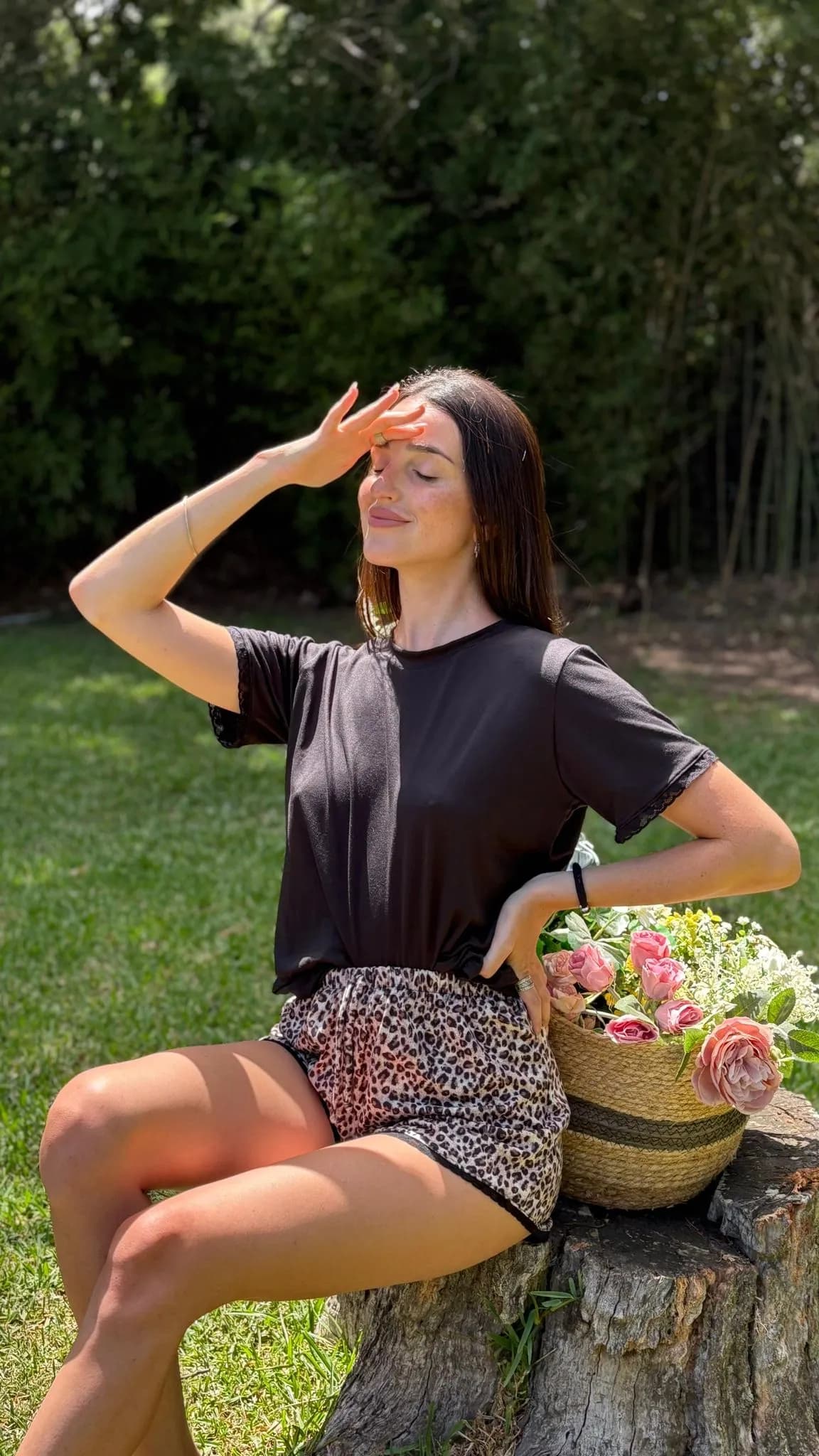 Pijama Print Peletizado - Short print y Remera negra